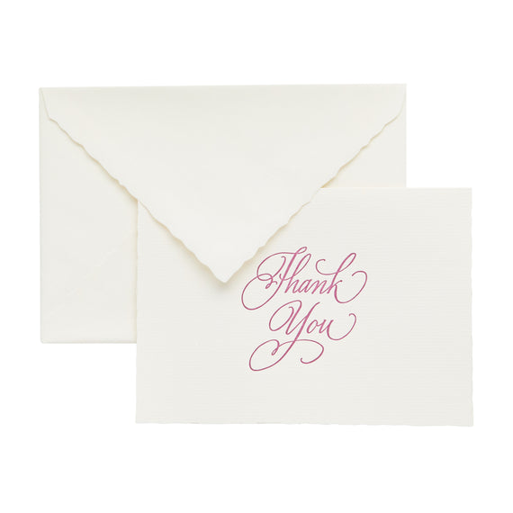 G. Lalo Vergé de France Foldover Thank You Cards - White