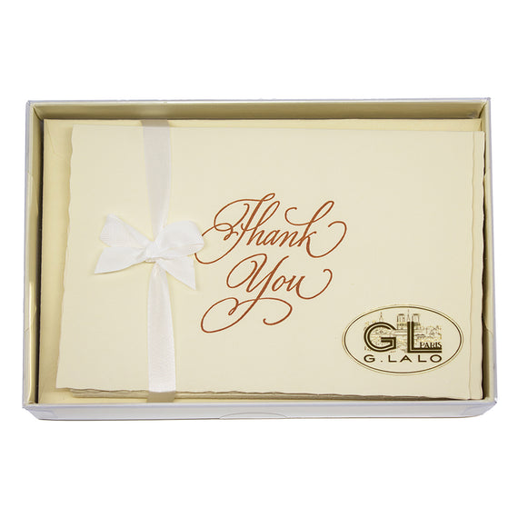G. Lalo Vergé de France Foldover Thank You Cards - Ivory