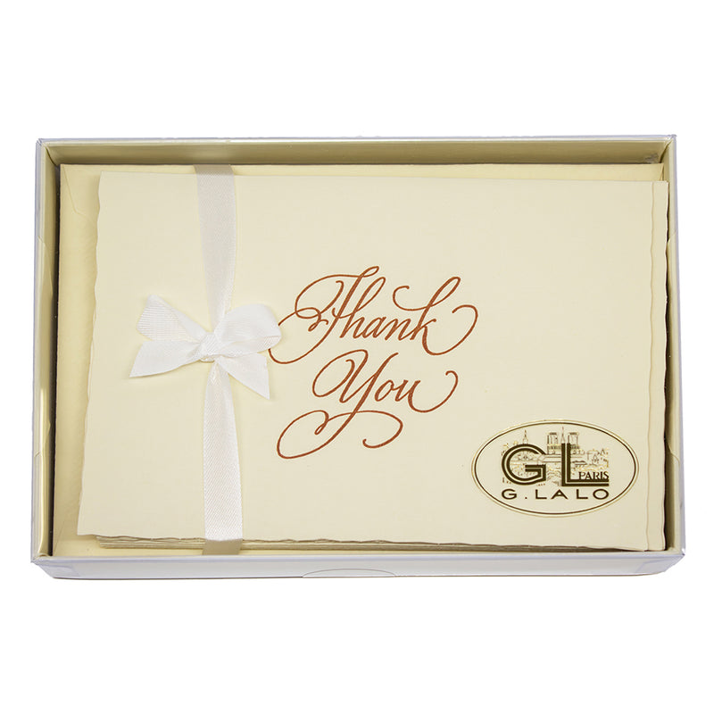 G. Lalo Vergé de France Foldover Thank You Cards - Ivory