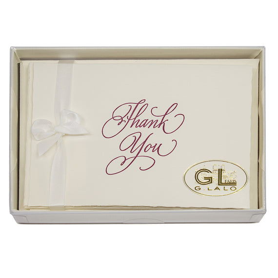 G. Lalo Vergé de France Foldover Thank You Cards - White
