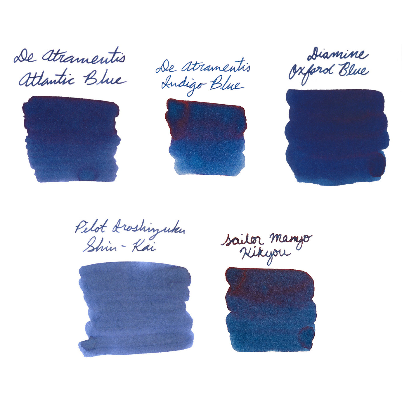 Blue Ink Color Code Dark Blue Ink Sample Bundle - The Goulet Pen Company