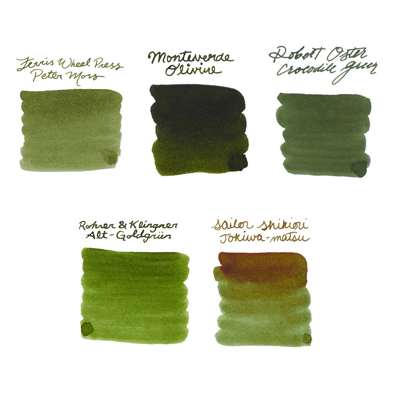 Volcker Green Ink Olive Green Ink Sample Bundle - The Goulet Pen Company