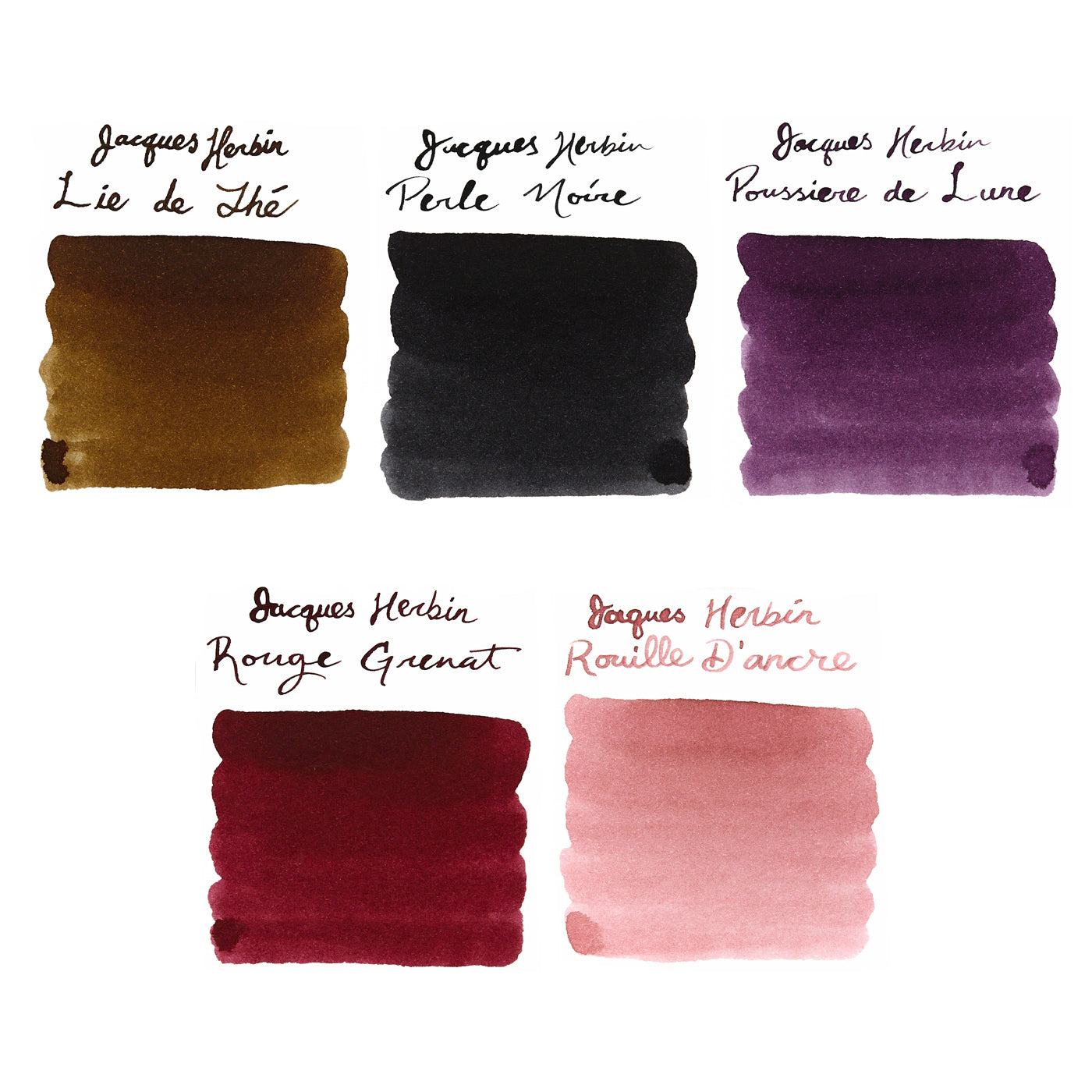 Coloured Ink Back Jacques Herbin Standard Ink Sample Bundle - The Goulet Pen Company