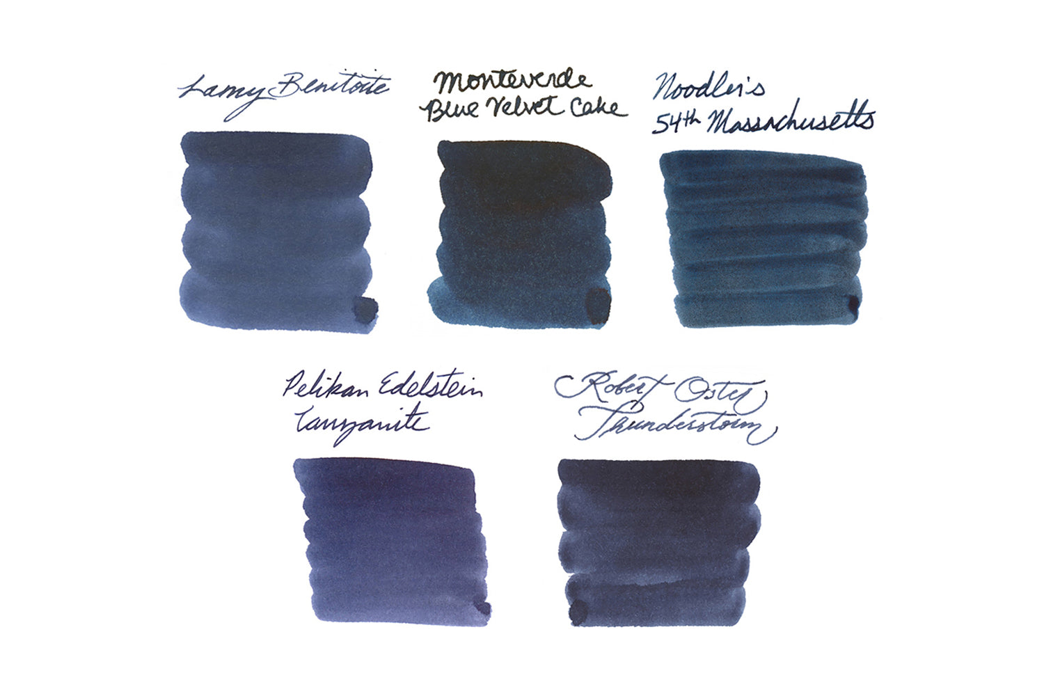 Blue/Black Fountain Pen Ink Sample Set - The Goulet Pen Company