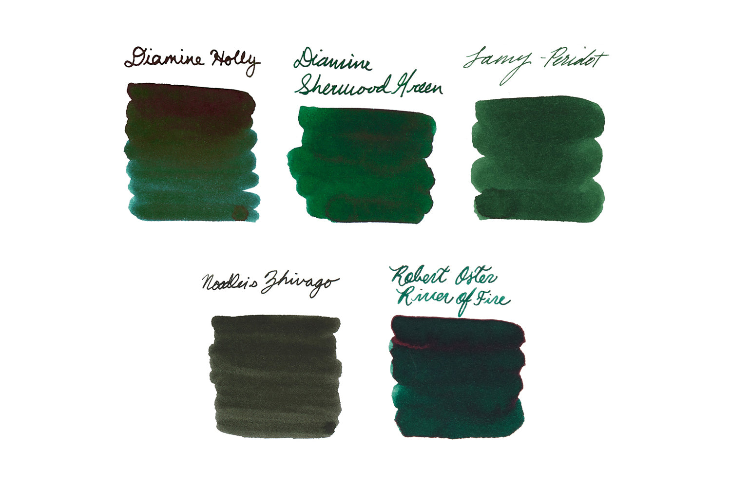 Dark Green Fountain Pen Ink Sample Set - The Goulet Pen Company