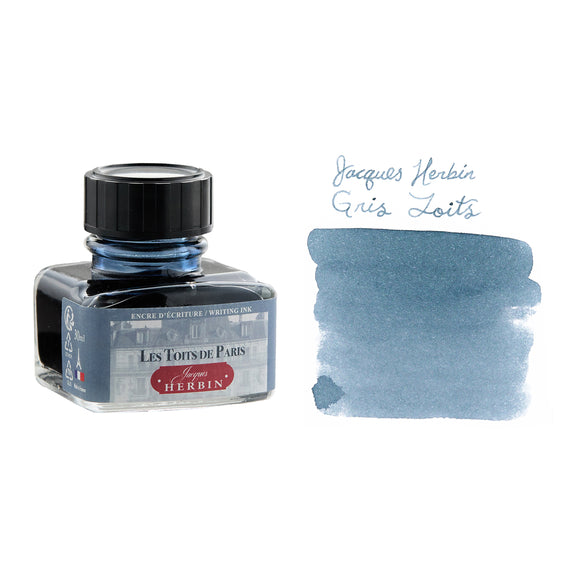 Jacques Herbin Gris Toits -30ml bottle and swab  on white background