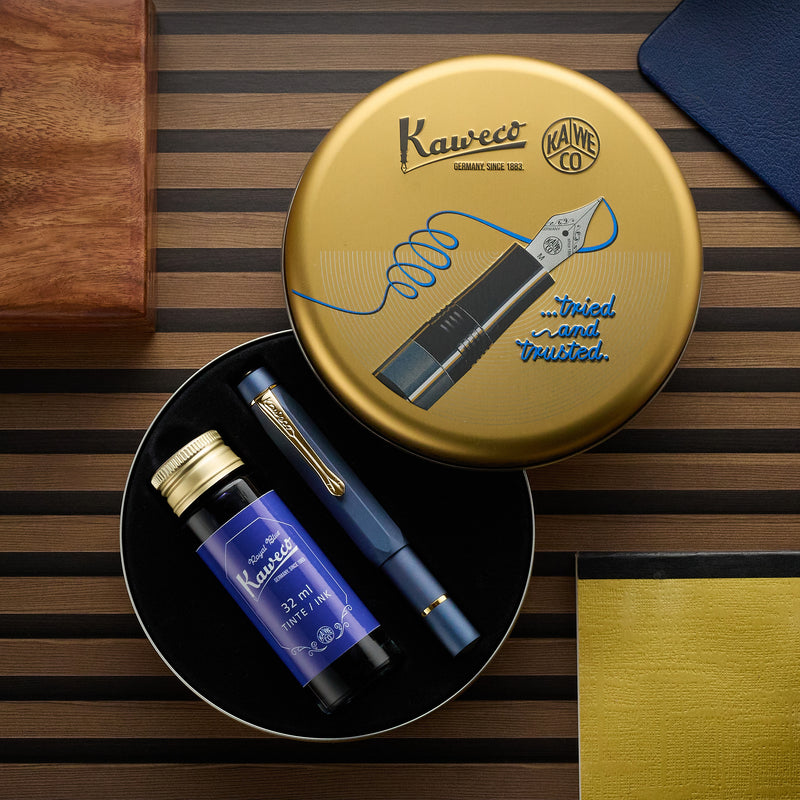 Kaweco Piston Sport AL Fountain Pen Starter Set - Navy