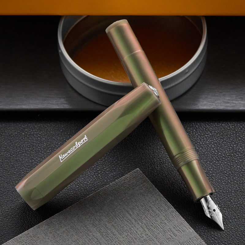 Shadow Ink Pen Kaweco Lunar Sport Fountain Pen - Shadow Green - The Goulet Pen Company