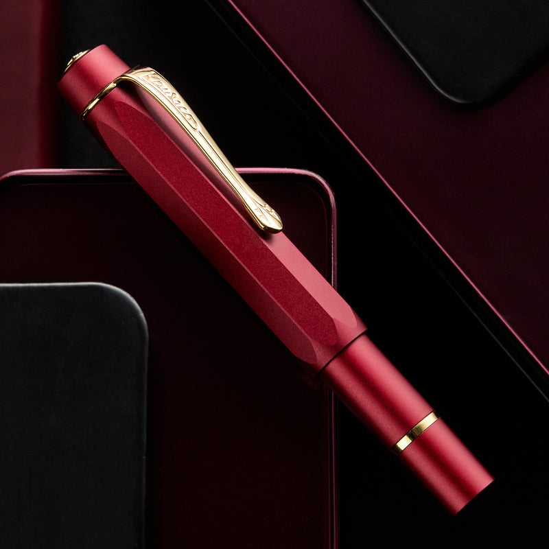 Kaweco Piston Sport AL Fountain Pen - Bordeaux/Gold