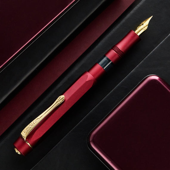 Kaweco Piston Sport AL Fountain Pen Starter Set - Bordeaux/Gold