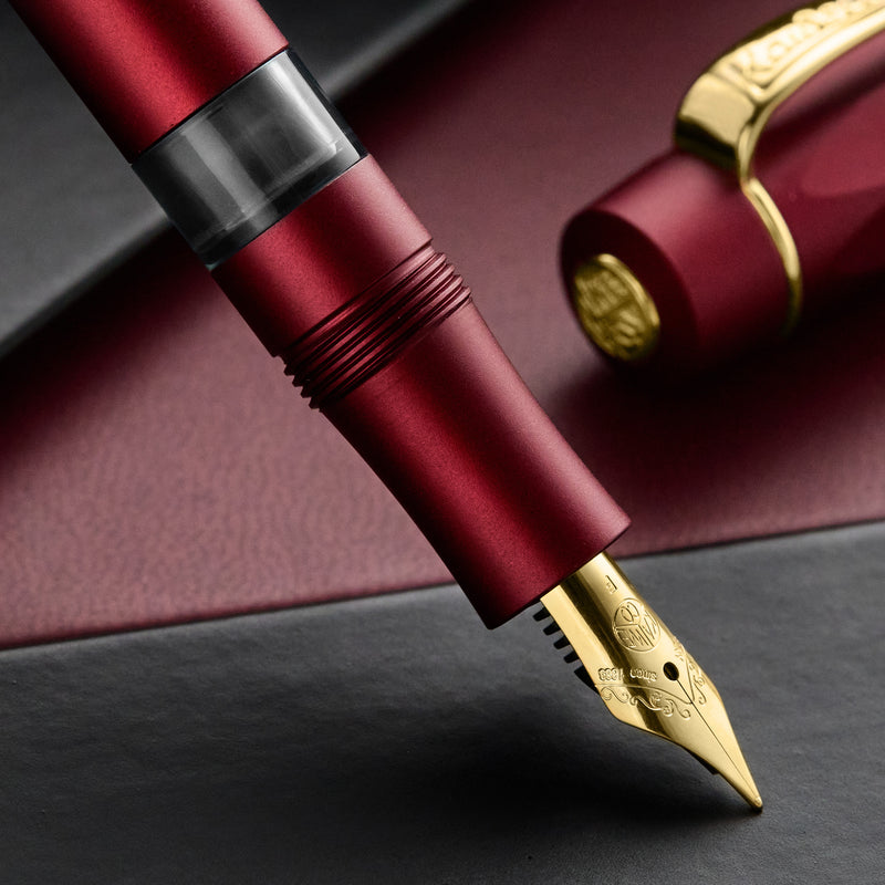 Kaweco Piston Sport AL Fountain Pen - Bordeaux/Gold