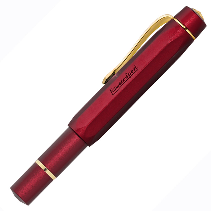 Kaweco Piston Sport AL Fountain Pen - Bordeaux/Gold