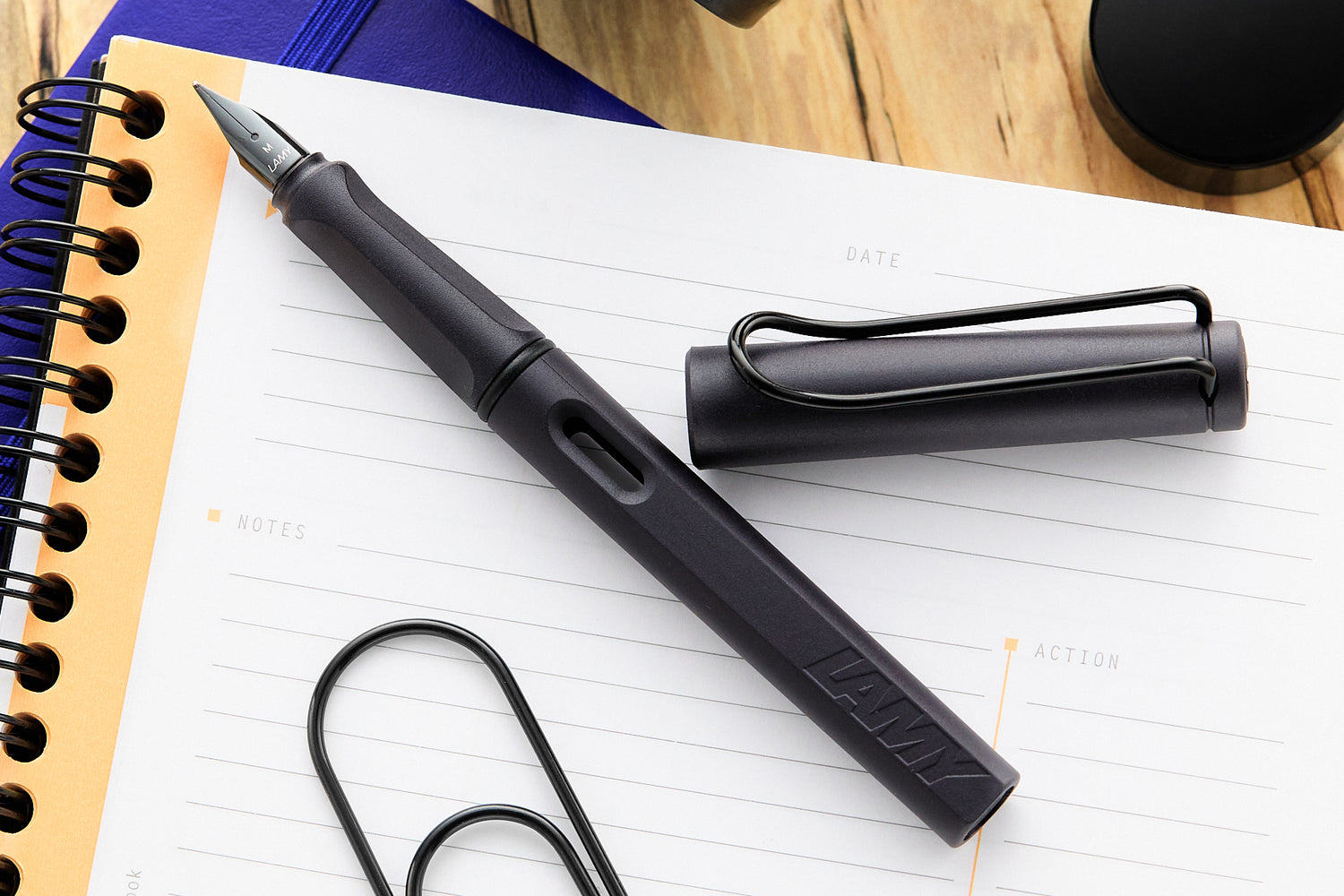LAMY safari Fountain Pen - steel black - The Goulet Pen Company