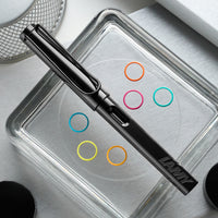 LAMY safari Fountain Pen - all black-multi ring set (Special Edition)
