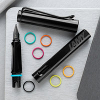 LAMY safari Fountain Pen - all black-multi ring set (Special Edition)
