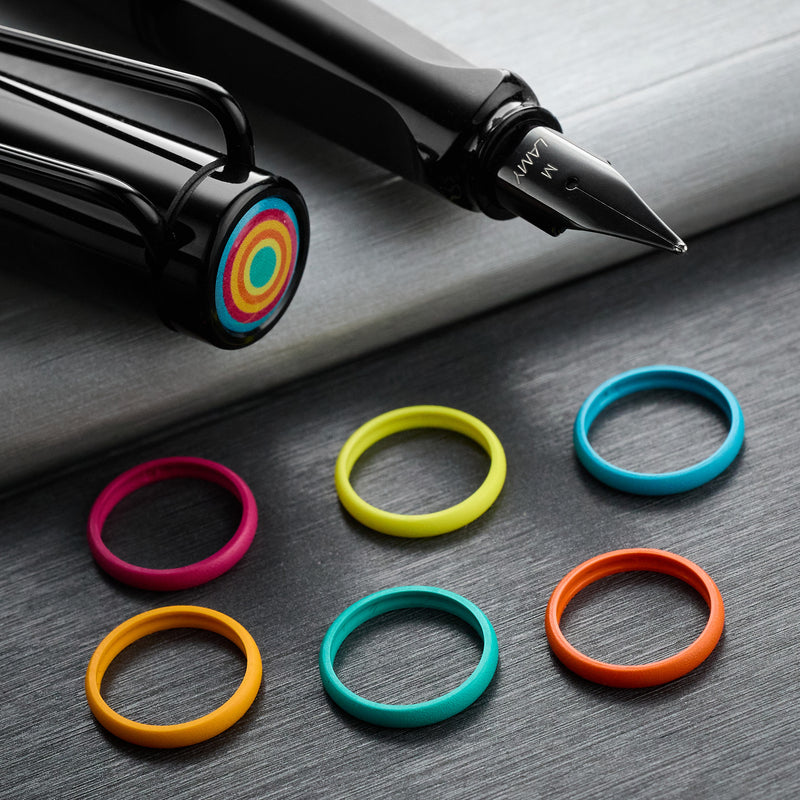 LAMY safari Fountain Pen - all black-multi ring set (Special Edition)