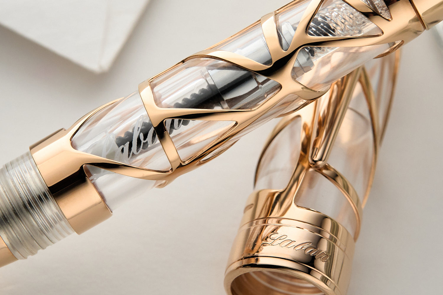 Laban Skeleton Fountain Pen - Rose Gold - The Goulet Pen Company