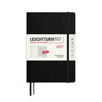 Leuchtturm1917 Medium A5 2027 Weekly Planner & Notebook - Black, Lined