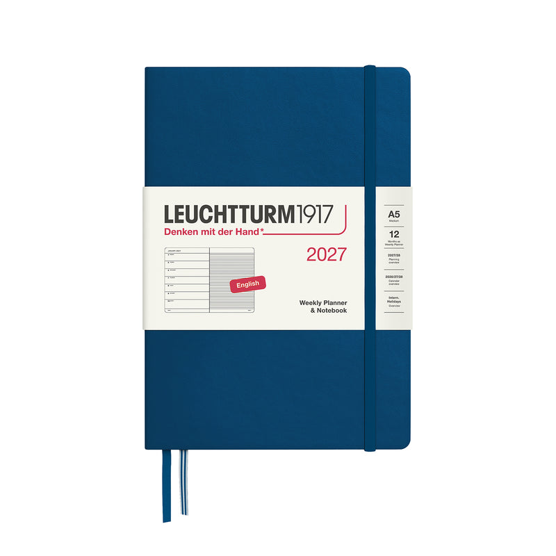 Leuchtturm1917 Medium A5 2027 Weekly Planner & Notebook - Indigo, Lined
