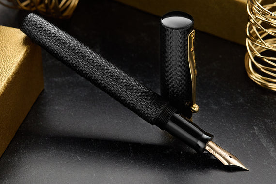 Magna Carta Mag 600 Fountain Pen - Black Ebonite Chased
