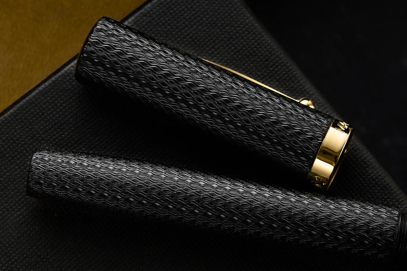 Magna Carta Mag 600 Fountain Pen - Black Ebonite Chased