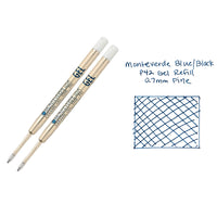 Monteverde Capless Gel P42 Rollerball Refills - Blue/Black, 0.7mm Fine (2-Pack)