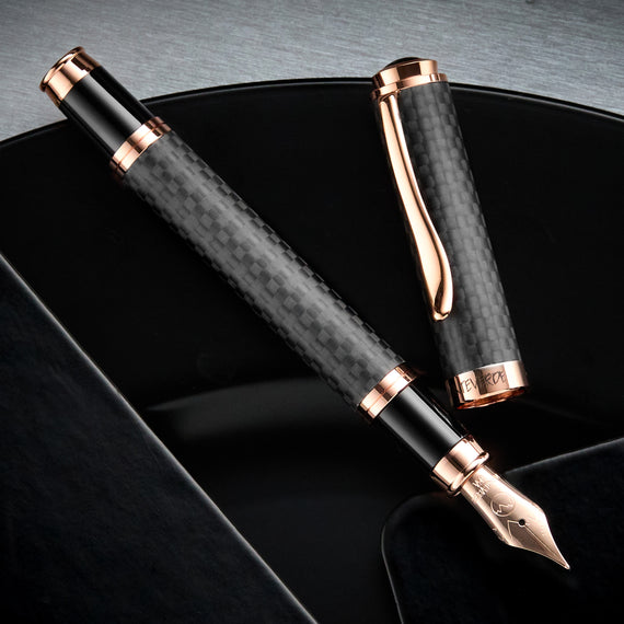 Monteverde Innova Fountain Pen - Matte Carbon Fiber/Rose Gold