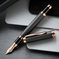 Monteverde Innova Fountain Pen - Matte Carbon Fiber/Rose Gold
