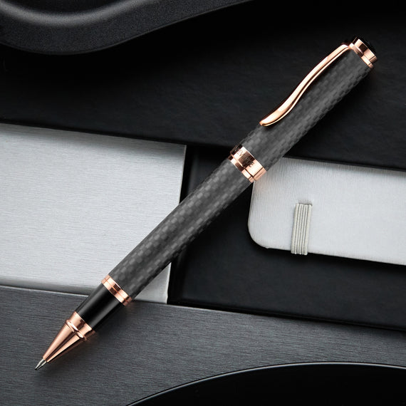 Monteverde Innova Gel Rollerball Pen - Matte Carbon Fiber/Rose Gold