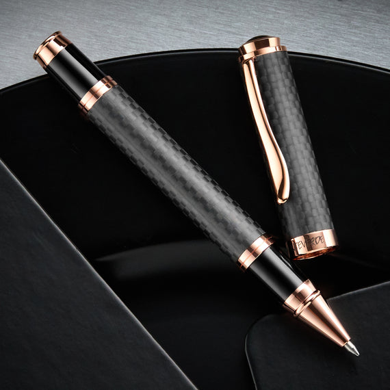 Monteverde Innova Gel Rollerball Pen - Matte Carbon Fiber/Rose Gold