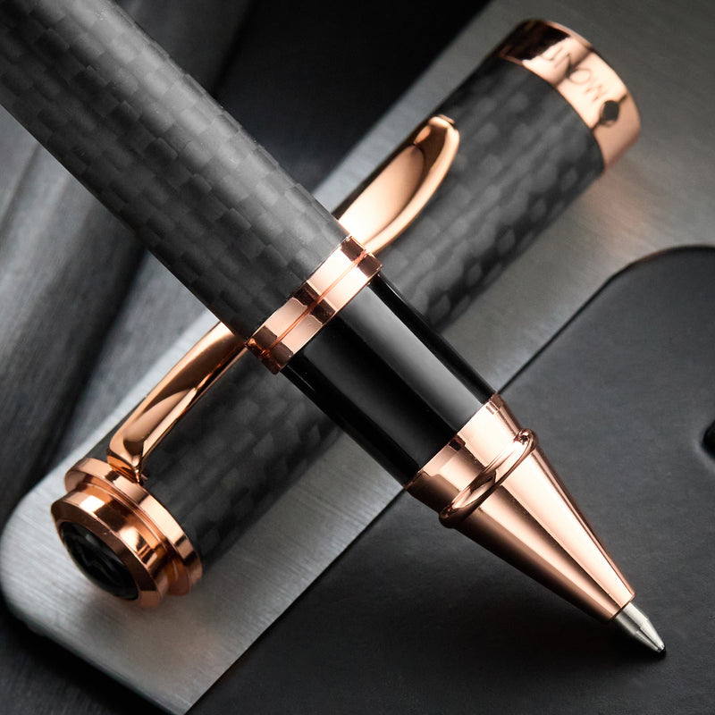 Monteverde Innova Gel Rollerball Pen - Matte Carbon Fiber/Rose Gold
