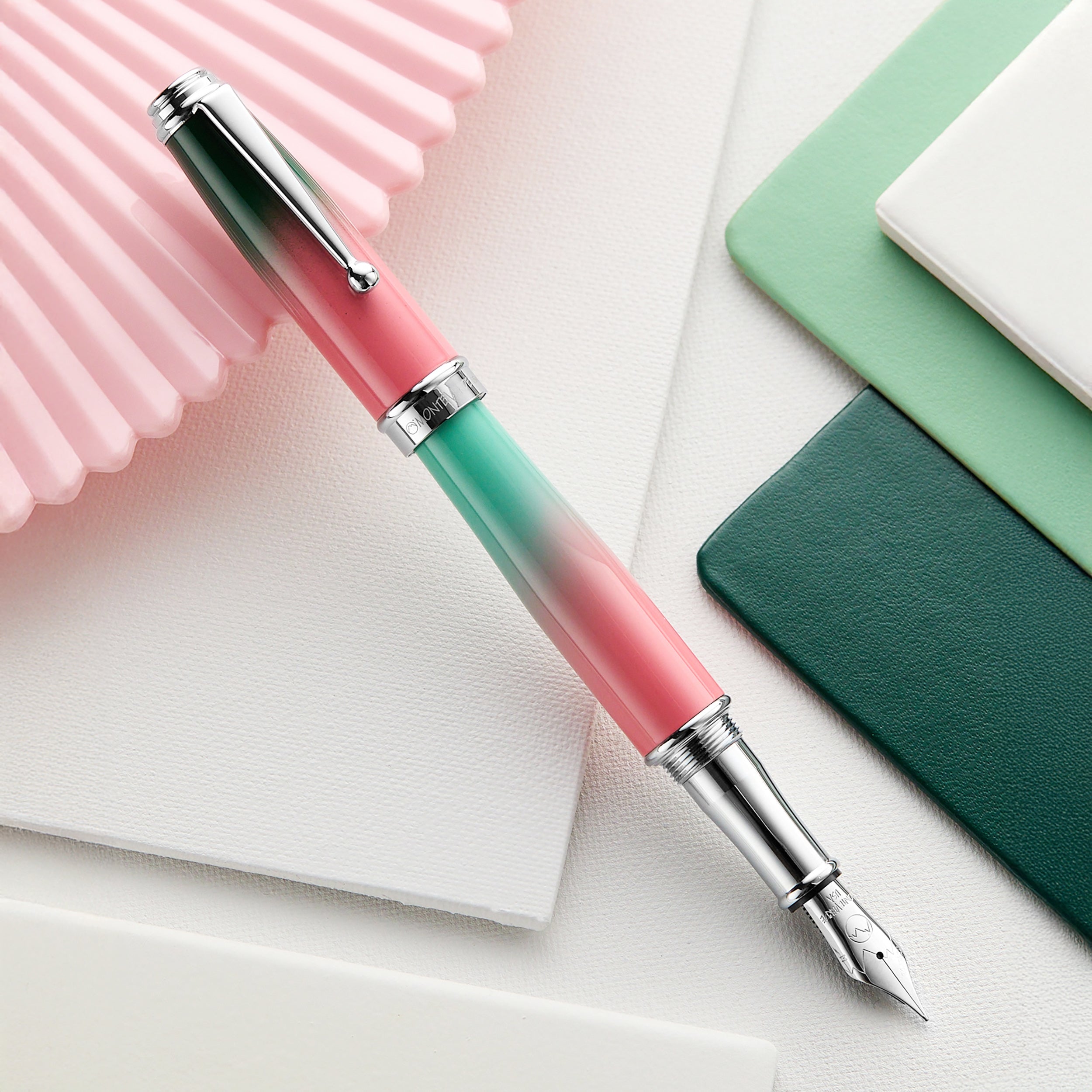 Monteverde Invincia Deluxe Fountain Pen Watermelon Ombré (SE - Main Image