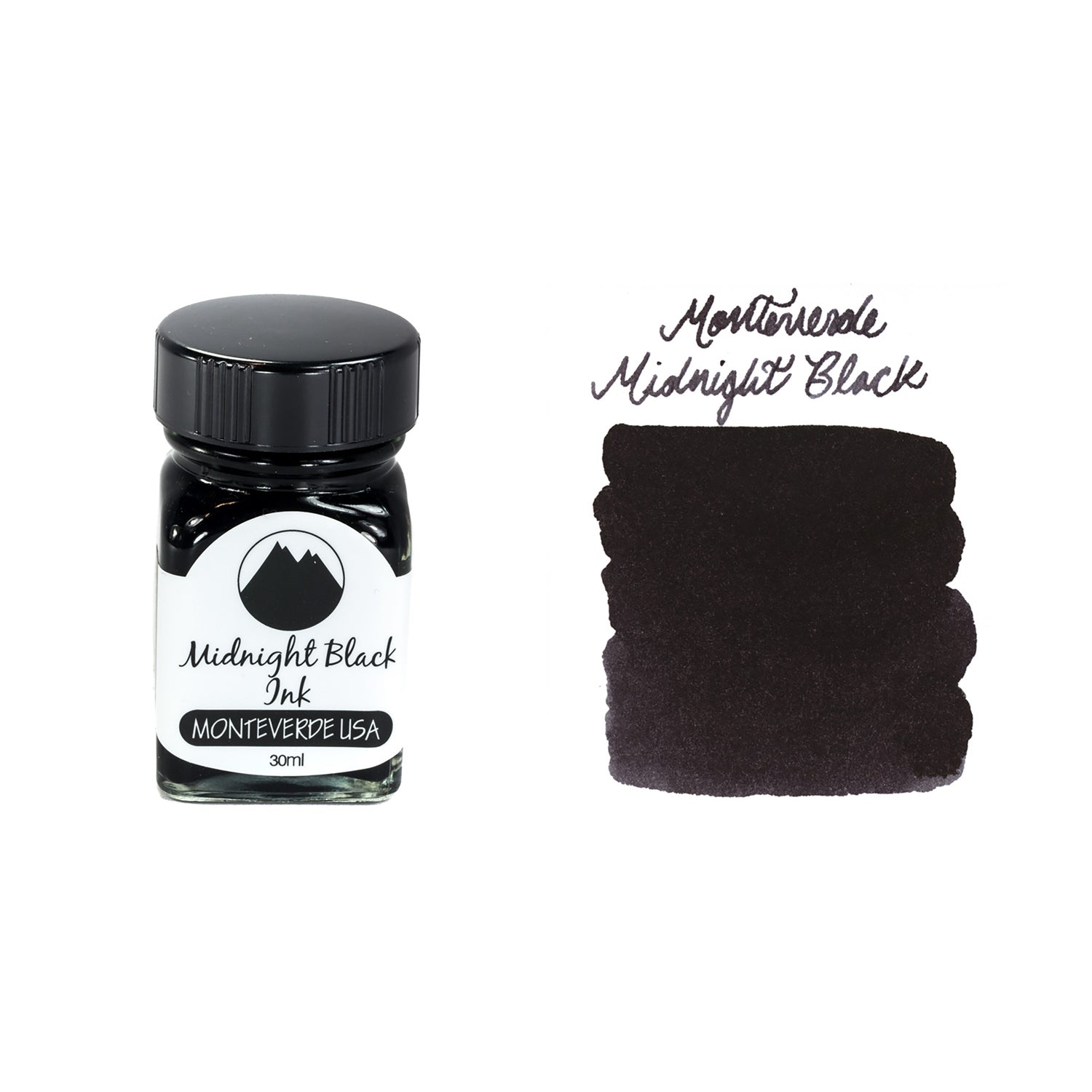 Midnight Ink Color Monteverde Midnight Black - 30ml Bottled Fountain Pen Ink - The Goulet ...