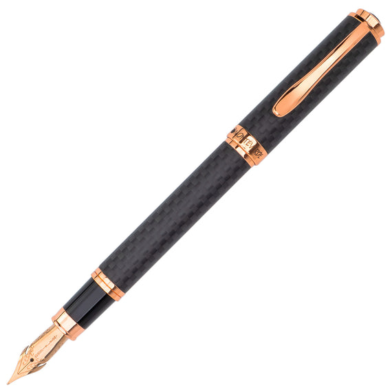 Monteverde Innova Fountain Pen - Matte Carbon Fiber/Rose Gold