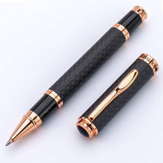Monteverde Innova Gel Rollerball Pen - Matte Carbon Fiber/Rose Gold