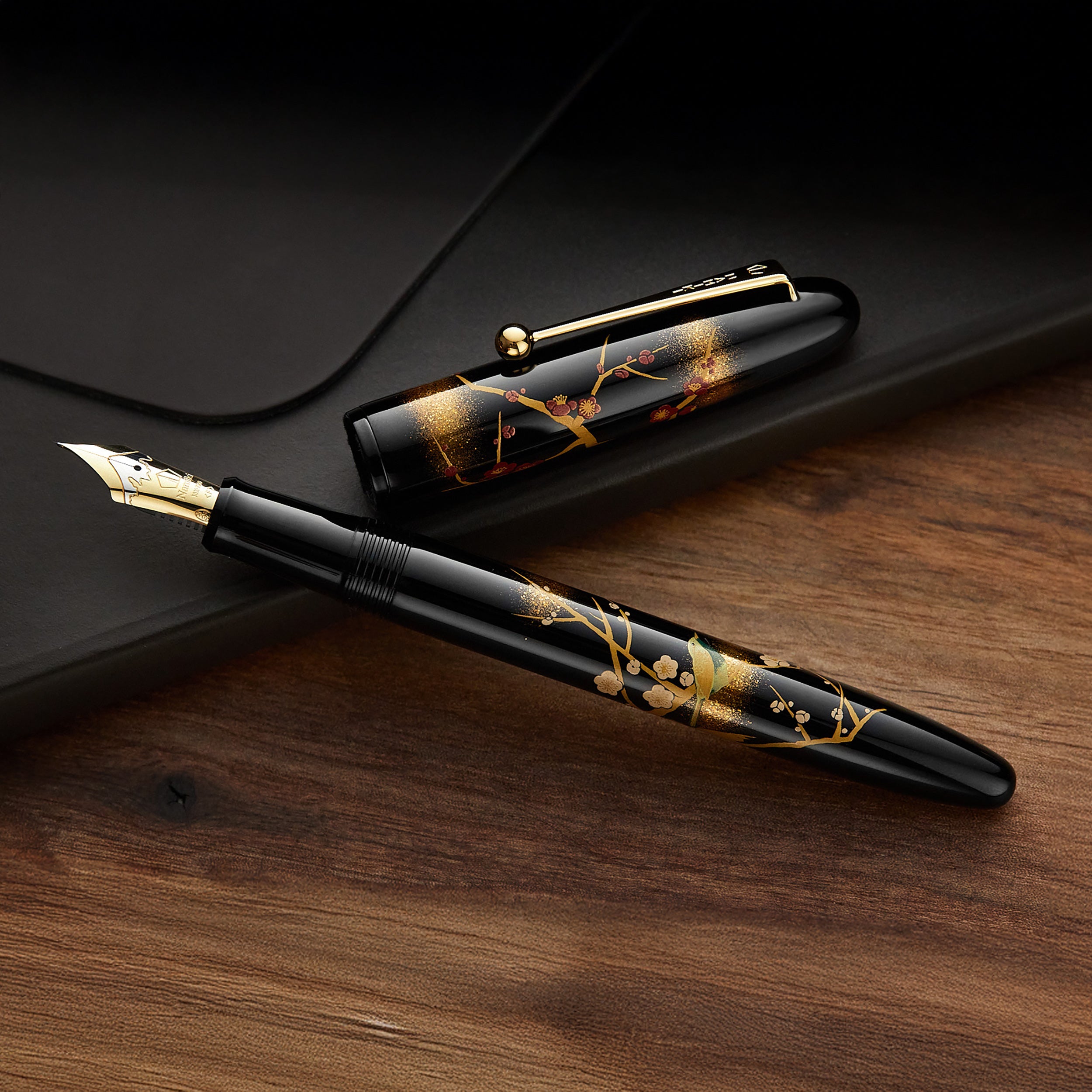 Namiki Yukari Maki-e Fountain Pen - Apricot Tree and Warbler - The