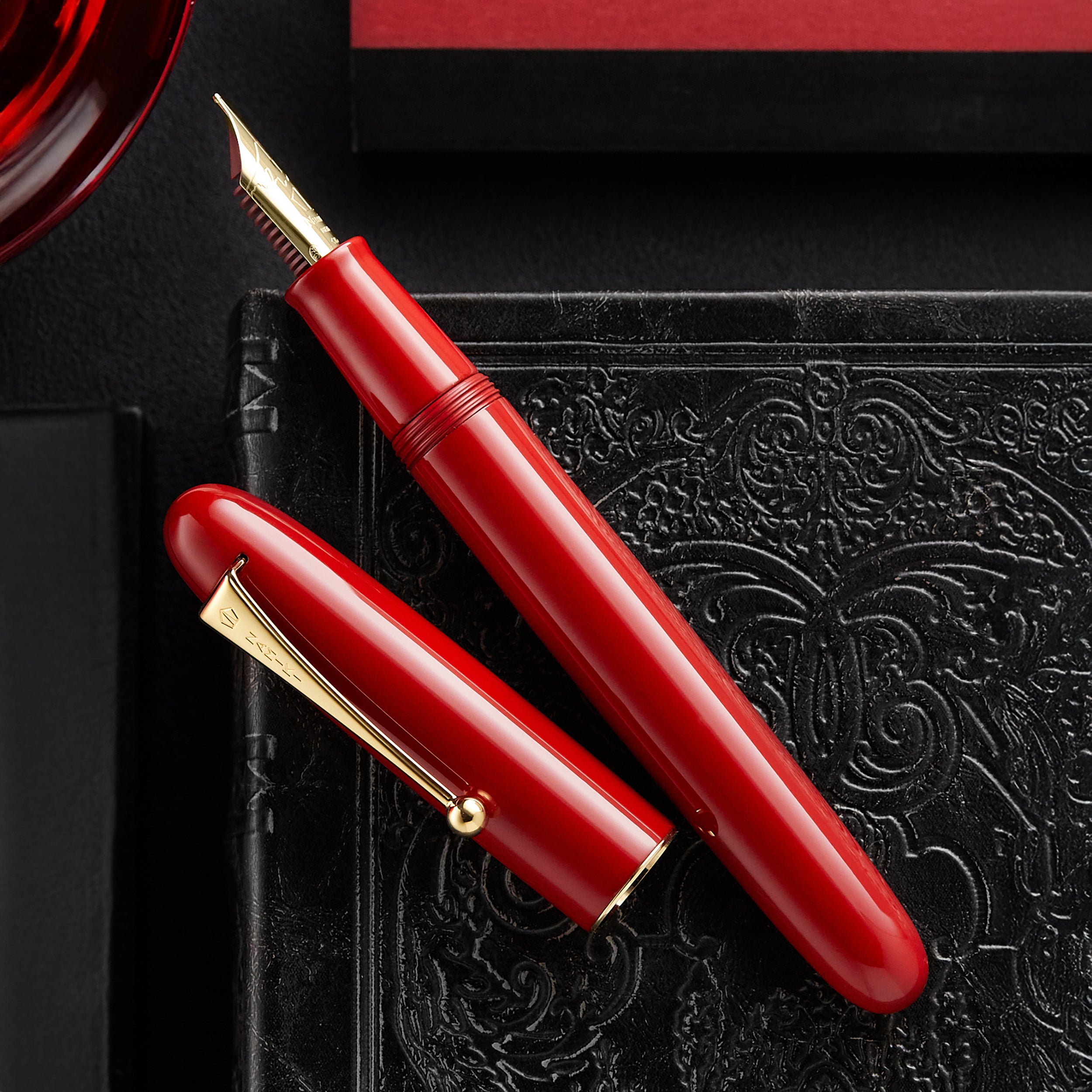 Namiki Yukari Royale Urushi Fountain Pen - Vermillion - The Goulet 