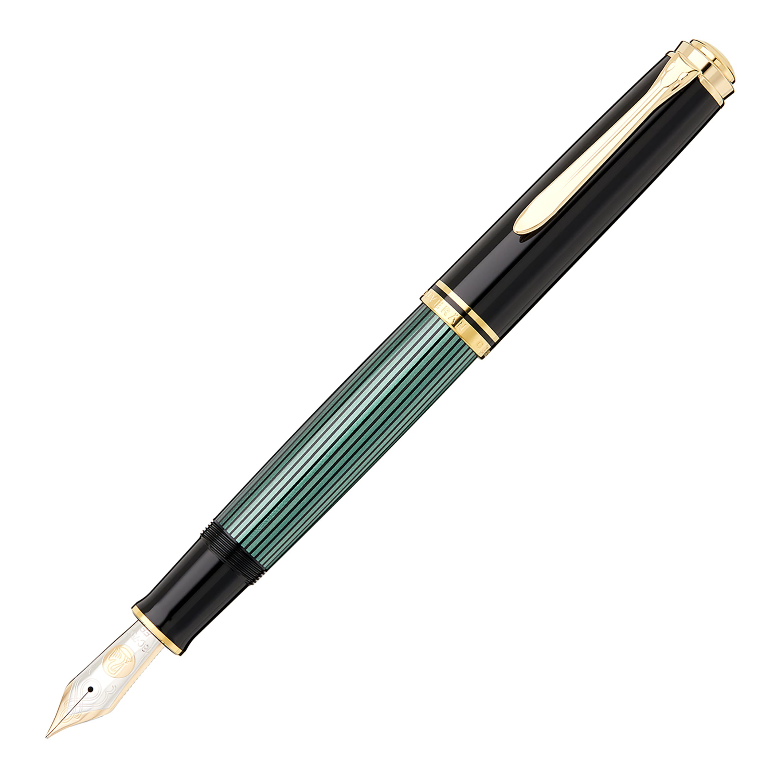 Pelikan 万年筆 グリーン・ブラック M1000 BB Pelikan M1000 Fountain Pen - Black/Green - The Goulet Pen