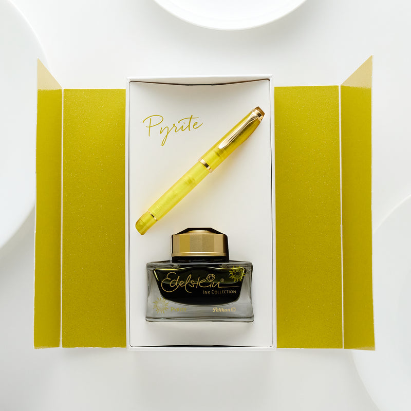 Pelikan M200 Fountain Pen & Ink Gift Set - Pyrite (Special Edition)
