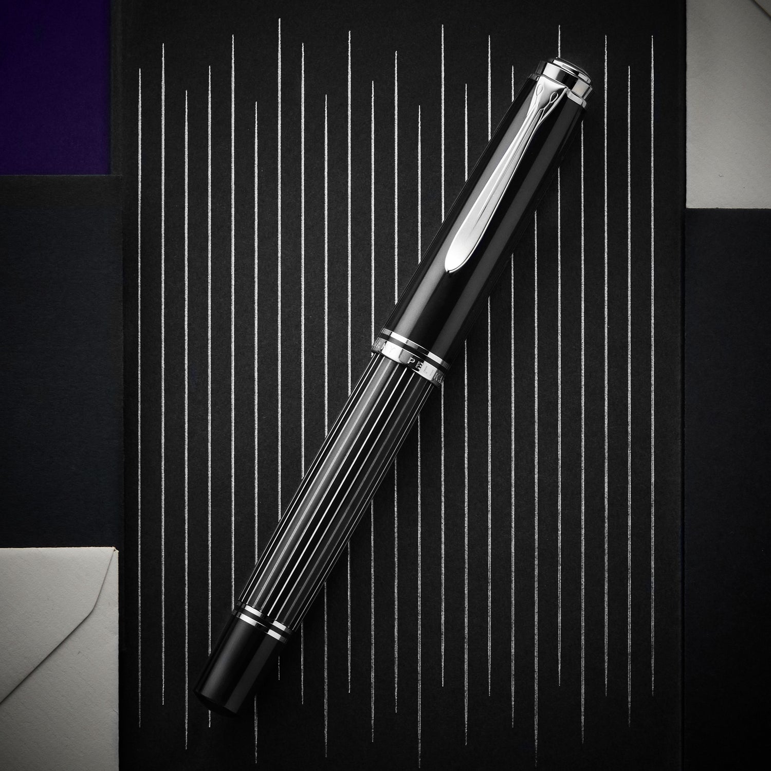 Pelikan M815 Fountain Pen - Metal Striped Black (Special Edition