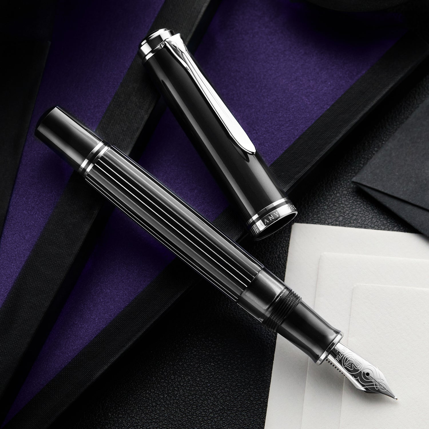 Pelikan M815 Fountain Pen - Metal Striped Black (Special Edition
