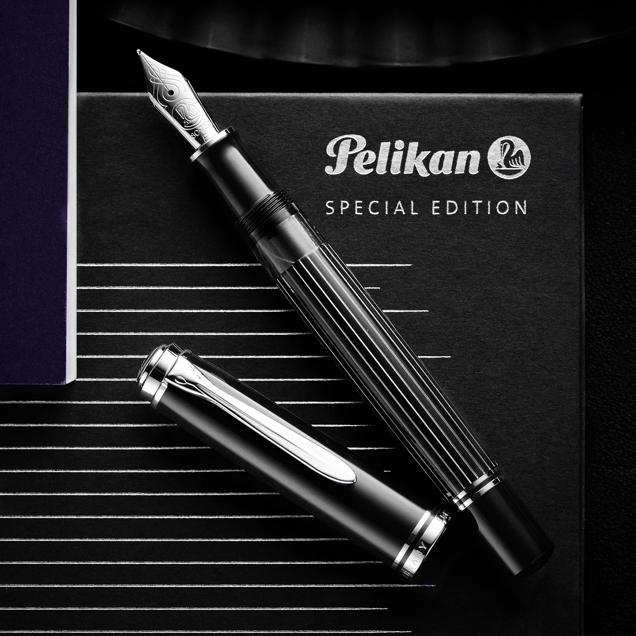 Pelikan M815 Fountain Pen - Metal Striped Black (Special Edition