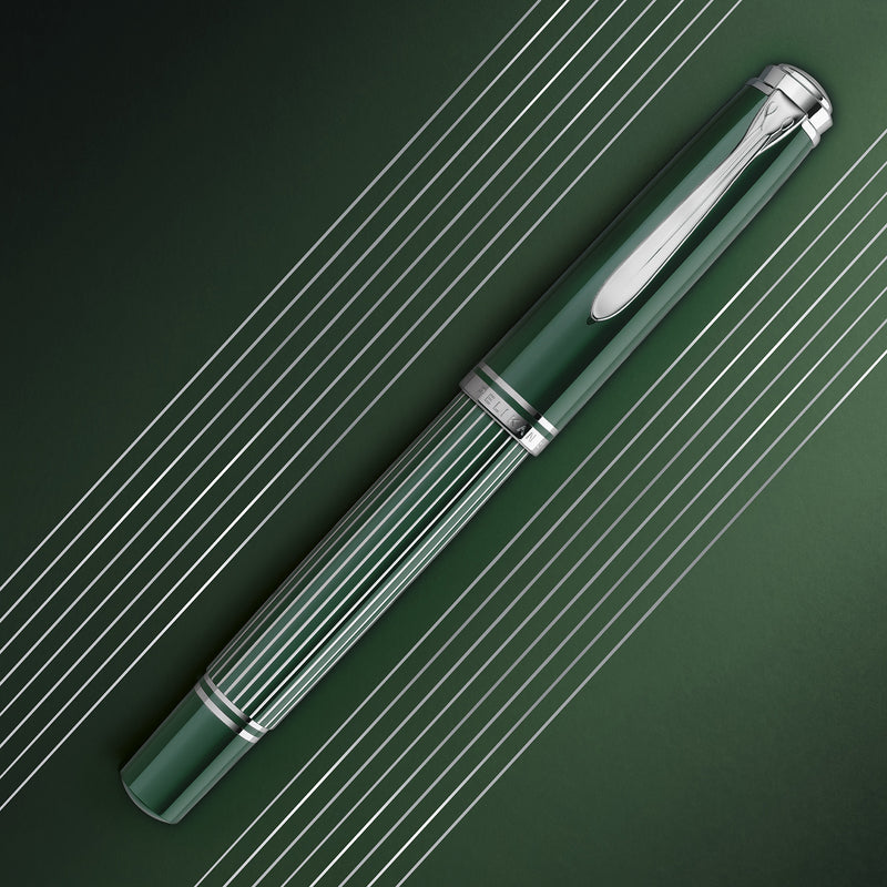 Pelikan M815 Fountain Pen - Metal Striped Green (Special Edition)