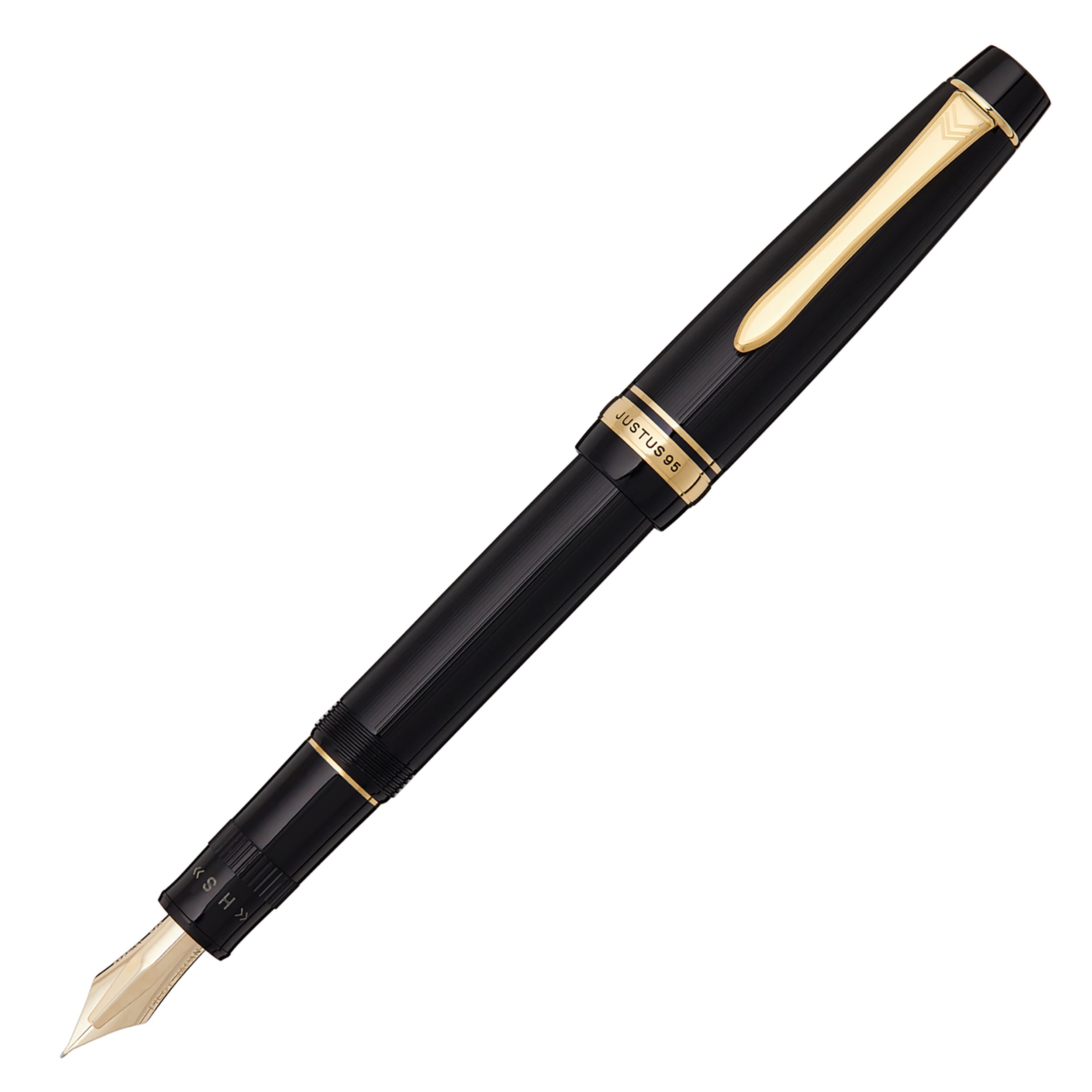 [PILOT] Justus95 パイロット ジャスタス　14K Fニブ Pilot Justus 95 Fountain Pen - Black/Gold - The Goulet Pen