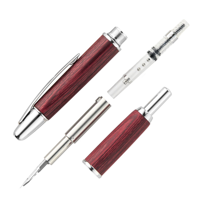 Pilot Vanishing Point Fountain Pen - Birchwood Red