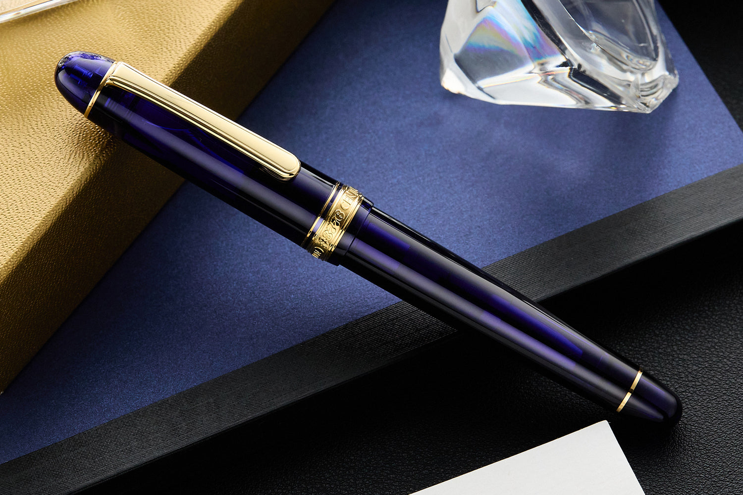 PLATINUM Century #3776 - Penna stilografica giapponese in rodio Chartres Blue M/blu/0,34-0,44 mm, realizzata a mano, in oro 14 carati, con confezione regalo/penna stilografica PLATINUM Century #3776 - Penna stilografica giapponese in rodio Chartres Blue M/blu/0,34-0,44 mm, realizzata a mano, in oro 14 carati, con confezione regalo/penna stilografica