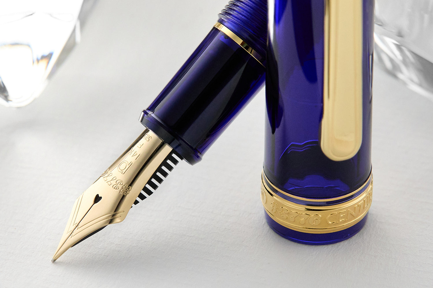 Penna Stilografica Platinum Century #3776 - Nib Oro 14kt, Blu Chartres, Confezione Regalo - Foto 9