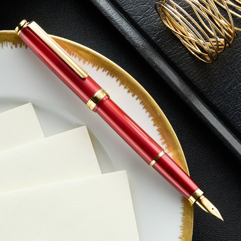 Platinum BISO Fountain Pen - Flame Red