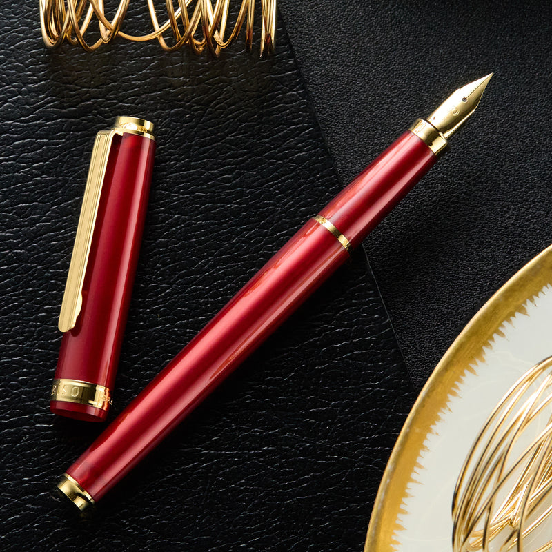 Platinum BISO Fountain Pen - Flame Red