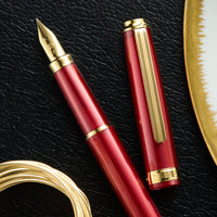 Platinum BISO Fountain Pen - Flame Red